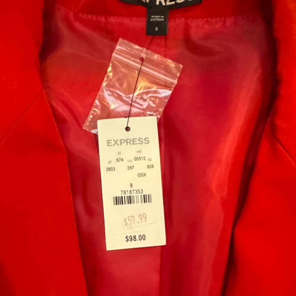 Express Bold Red Women's Blazer - Picture 2 of 2